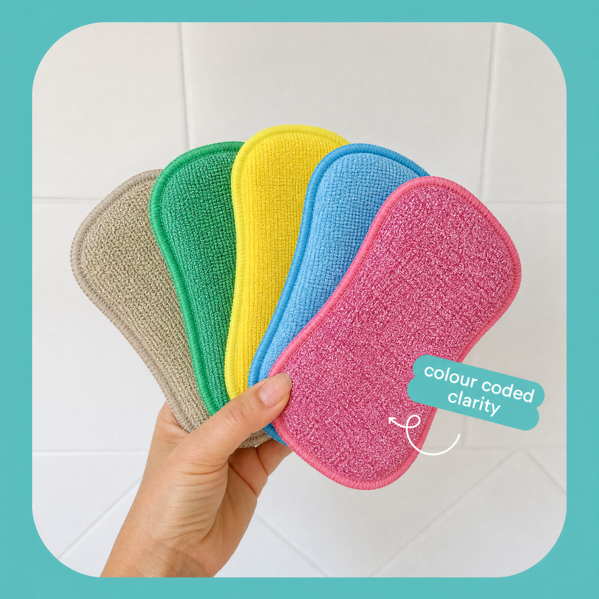 Dual-Sided Scrub Pads, 5-Pack