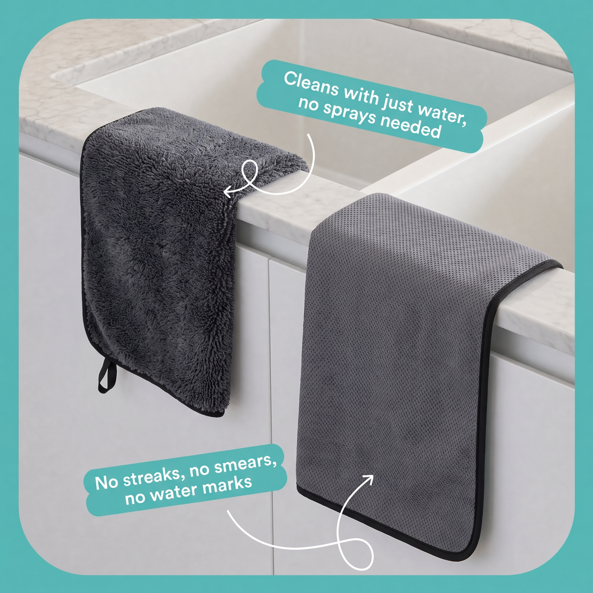 XXL Cloth Bundle (60x40cm) – Streak-Free Cleaning With Just Water
